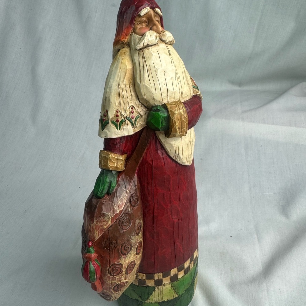 Jim Shore Red and Green Santa Figurine - Picture 2 of 5